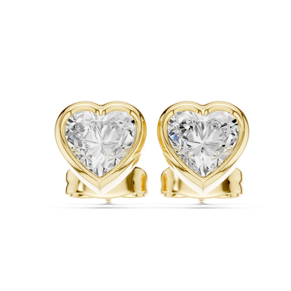 Heart Cut Lab Grown Diamond Vintage Stud Earrings
