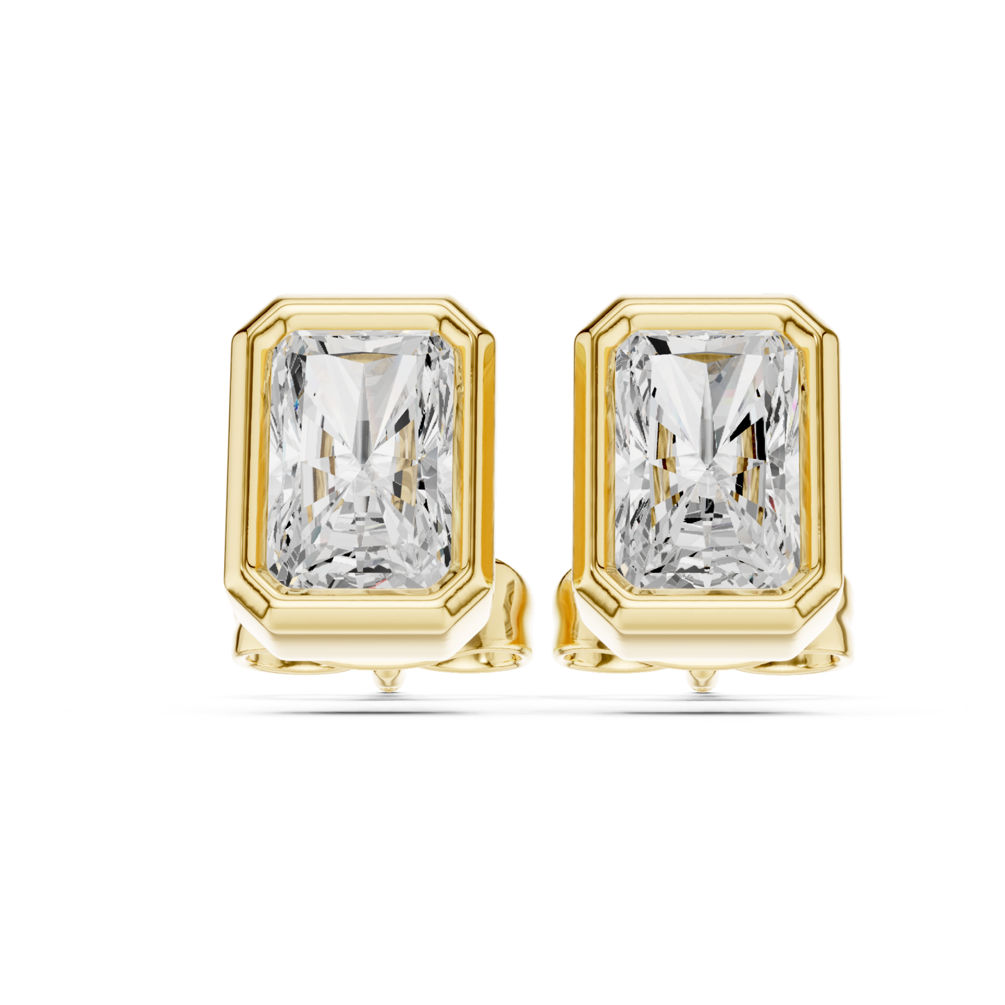 Radiant Cut Lab Grown Diamond Vintage Stud Earrings