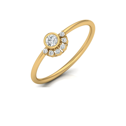 Petite Lab Grown Round Cut Ring 0.13 CT Affordable Bridal Jewelry