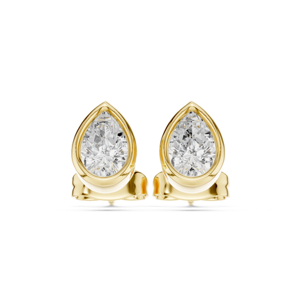 Pear Cut Lab Grown Diamond Vintage Stud Earrings