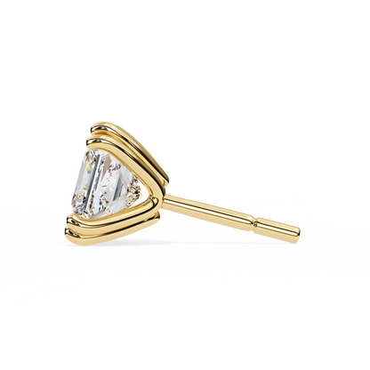 Solitaire 3.04Ct Princess Cut Diamond Unique Stacking Double Prong Set Dainty Stud Party Wear Earring For Gift