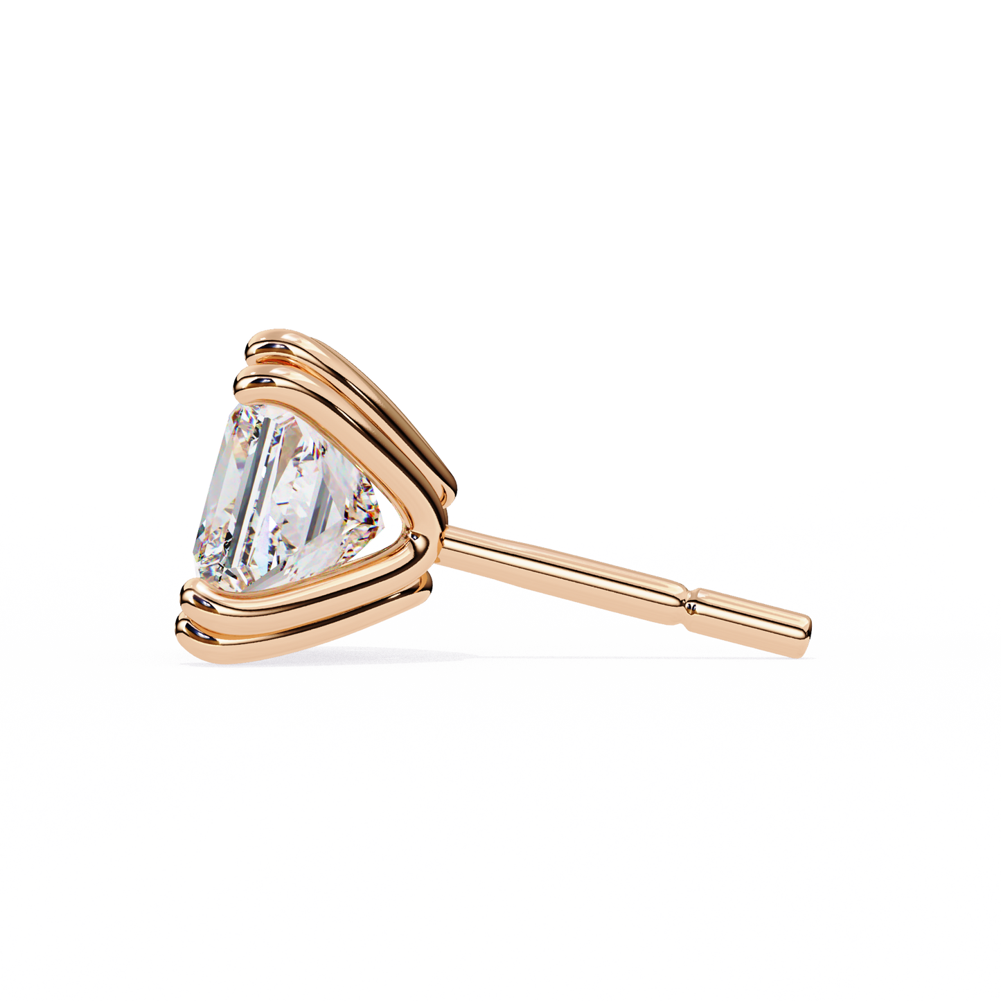 Solitaire 3.04Ct Princess Cut Diamond Unique Stacking Double Prong Set Dainty Stud Party Wear Earring For Gift