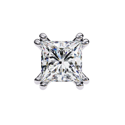 Solitaire 3.04Ct Princess Cut Diamond Unique Stacking Double Prong Set Dainty Stud Party Wear Earring For Gift