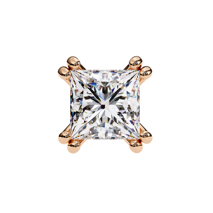Solitaire 3.04Ct Princess Cut Diamond Unique Stacking Double Prong Set Dainty Stud Party Wear Earring For Gift