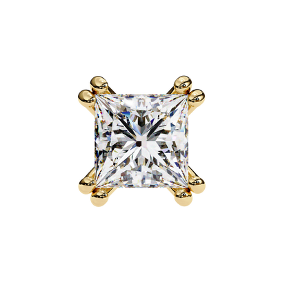Solitaire 3.04Ct Princess Cut Diamond Unique Stacking Double Prong Set Dainty Stud Party Wear Earring For Gift