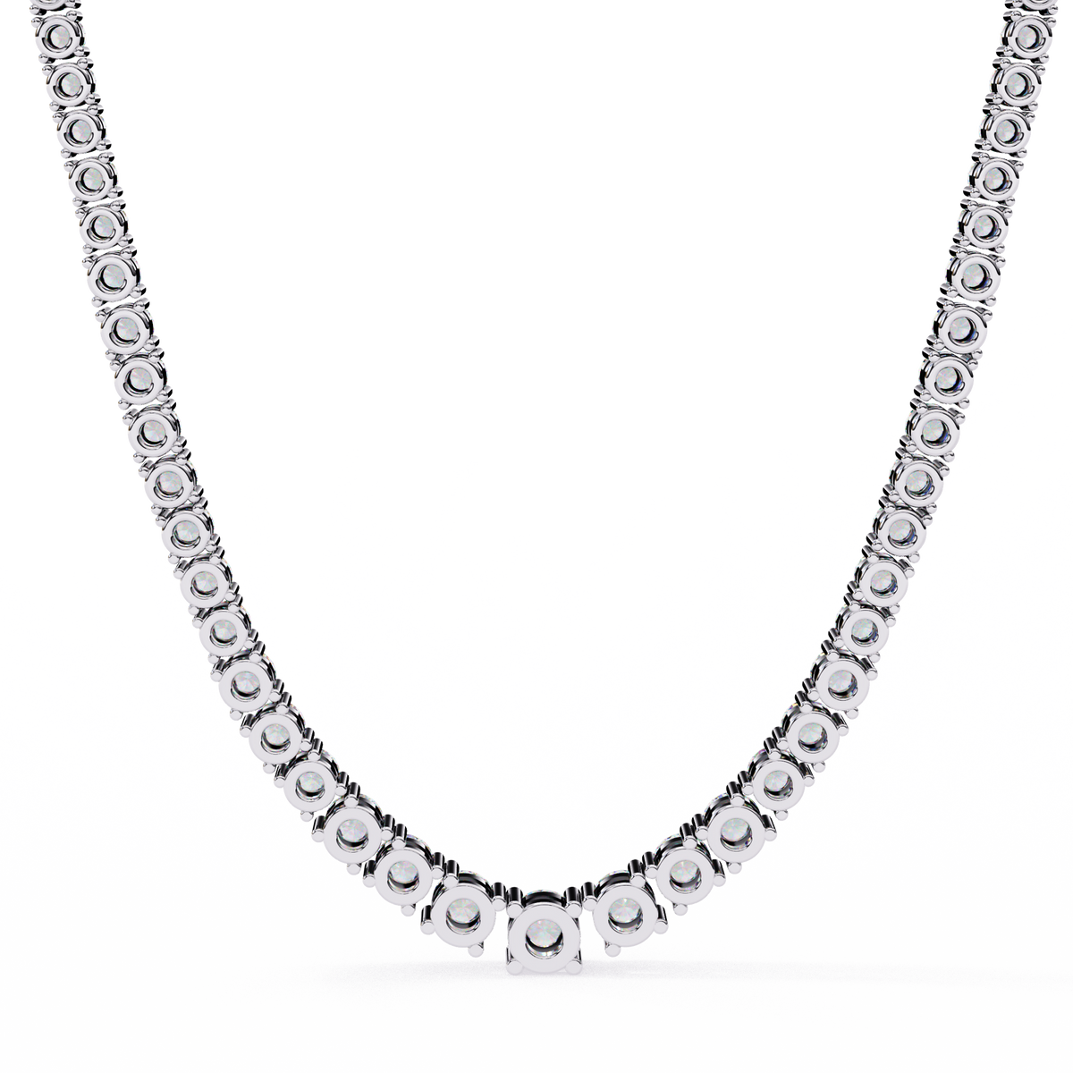 17.54 Ct Round Cut Lab Grown Prong Set Elegant Minimalist Vintage Chain Tennis Necklace For Her - HIGHCARAT DIAMONDS
