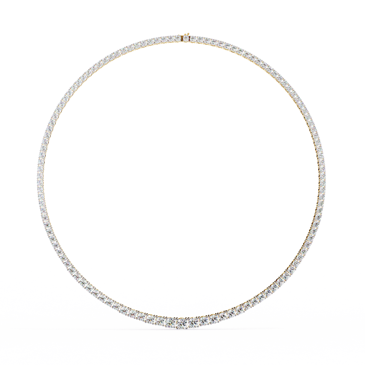 17.54 Ct Round Cut Lab Grown Prong Set Elegant Minimalist Vintage Chain Tennis Necklace For Her - HIGHCARAT DIAMONDS