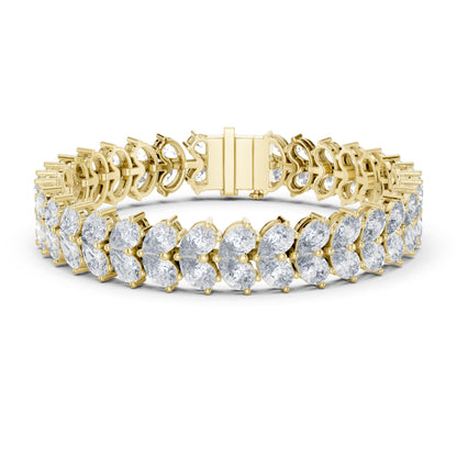 17.58 CT  pear Cut Top Grade Diamond Unique Simple Delicate Cluster Tennis Bracelet Gift For Her