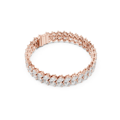 17.58 CT  pear Cut Top Grade Diamond Unique Simple Delicate Cluster Tennis Bracelet Gift For Her