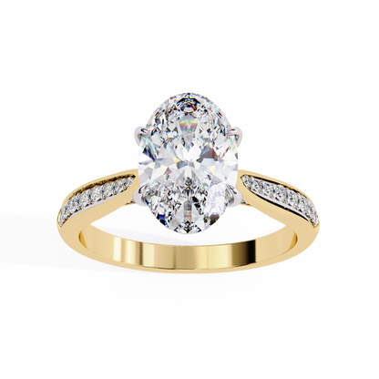 Oval Cut Lab Diamond Engagement Ring