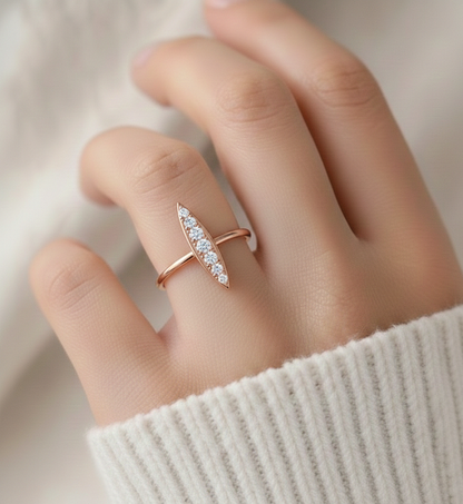 Timeless Elegance 14KT Gold Round Stone Band Ring With Comfort Fit For Womens