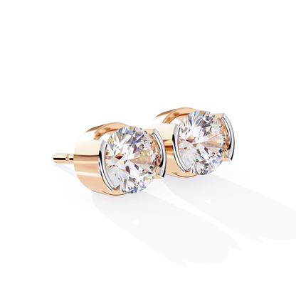 2.57Ct Round Cut Lab Grown Diamond Antique Elegant Minimalist Vintage Stud Earring Special Day Gift For Her