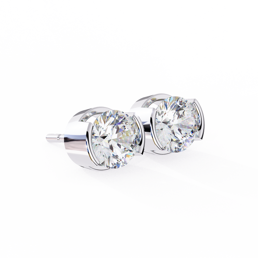 2.57Ct Round Cut Lab Grown Diamond Antique Elegant Minimalist Vintage Stud Earring Special Day Gift For Her