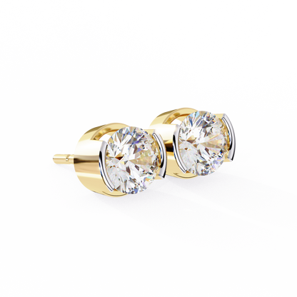 2.57Ct Round Cut Lab Grown Diamond Antique Elegant Minimalist Vintage Stud Earring Special Day Gift For Her