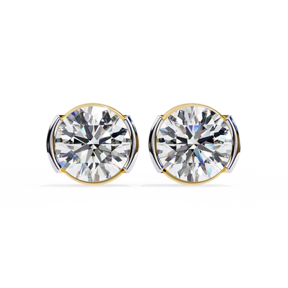 2.57Ct Round Cut Lab Grown Diamond Antique Elegant Minimalist Vintage Stud Earring Special Day Gift For Her