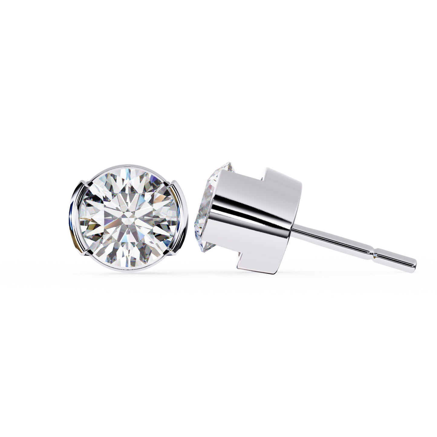 2.57Ct Round Cut Lab Grown Diamond Antique Elegant Minimalist Vintage Stud Earring Special Day Gift For Her