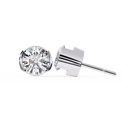 2.57Ct Round Cut Lab Grown Diamond Antique Elegant Minimalist Vintage Stud Earring Special Day Gift For Her