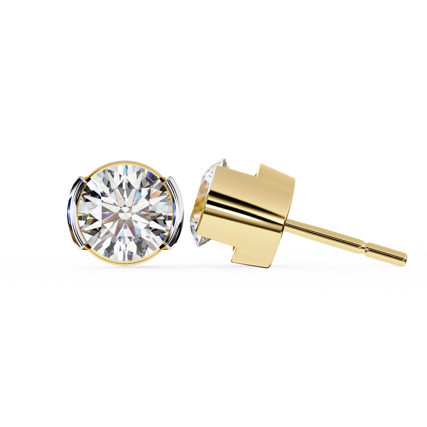 2.57Ct Round Cut Lab Grown Diamond Antique Elegant Minimalist Vintage Stud Earring Special Day Gift For Her