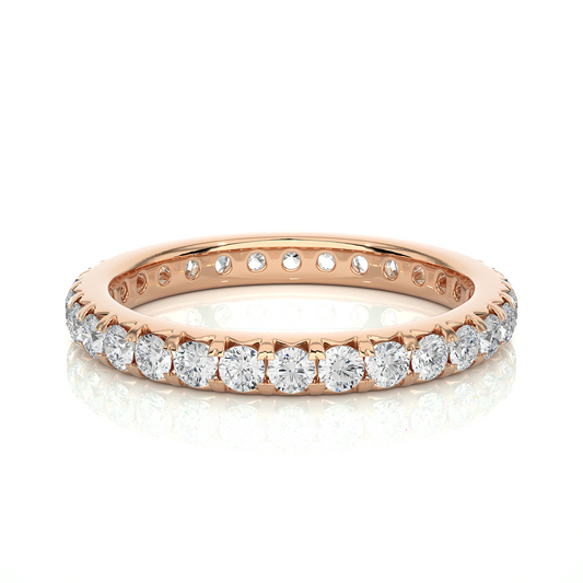 18k Solid Gold Natural or lab grown 1.04 Ct Round Diamond  Full Eternity Wedding Band Gift  For Her - HIGHCARAT DIAMONDS