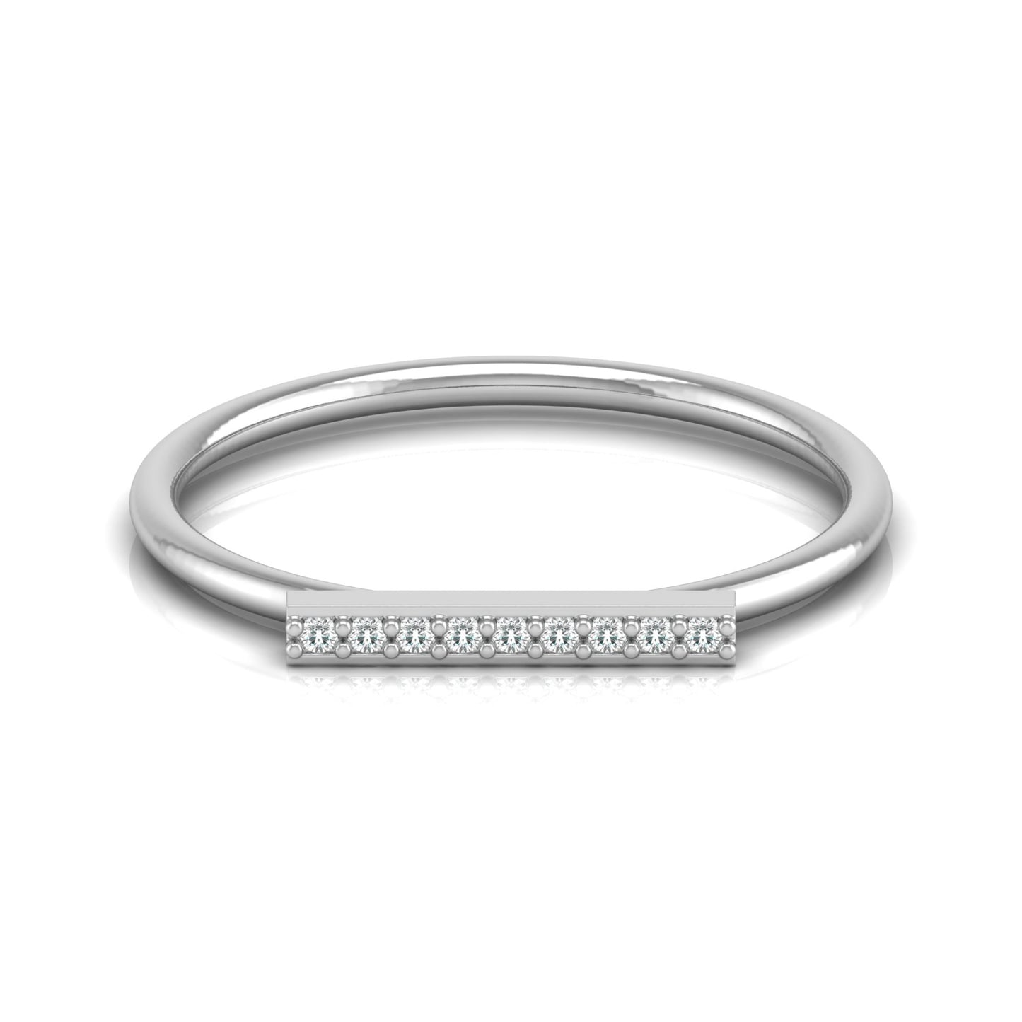 Minimalist Round Diamond Stackable Band Ring Elegant Gift for Women's In 18K Solid Gold - HIGHCARAT DIAMONDS