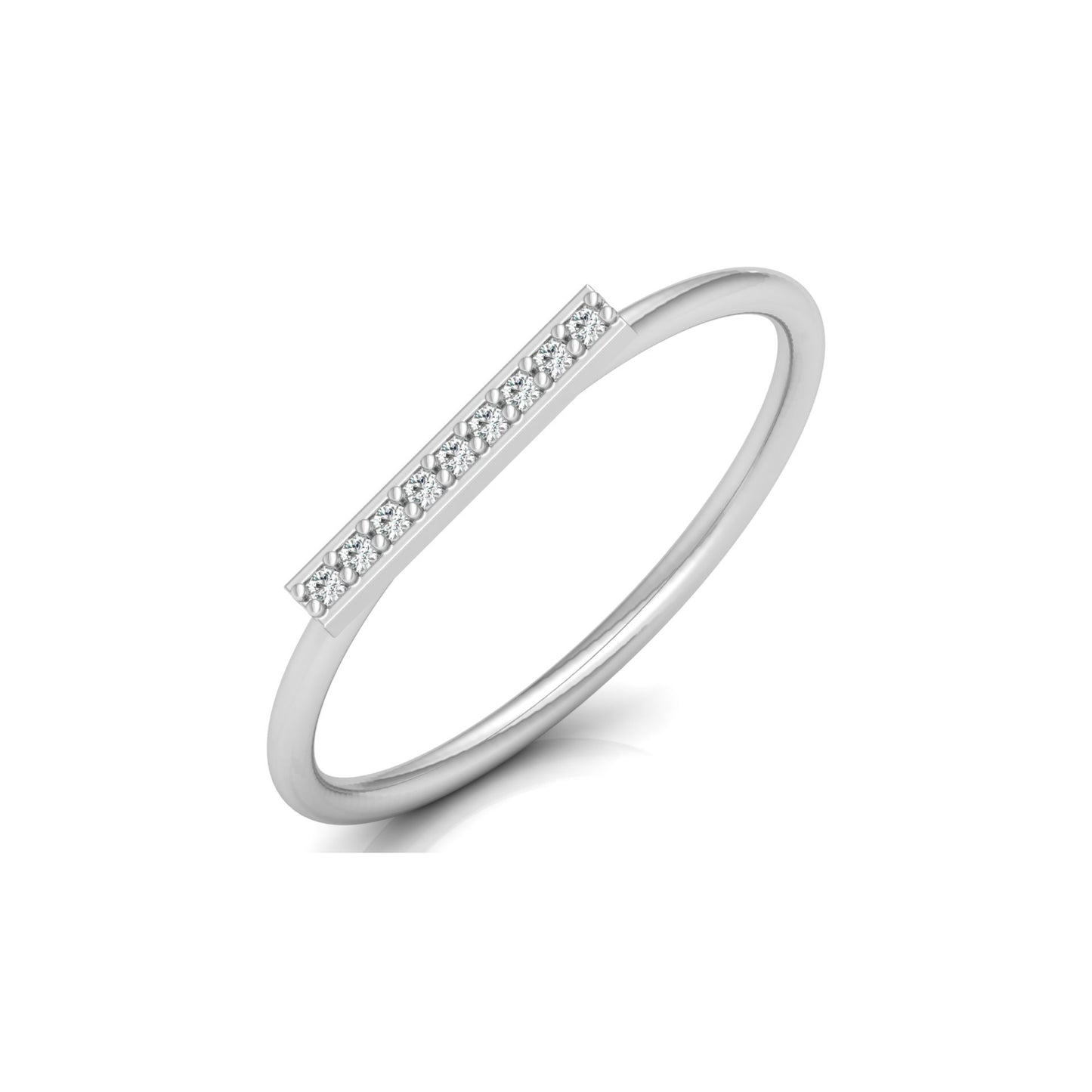 Minimalist Round Diamond Stackable Band Ring Elegant Gift for Women's In 18K Solid Gold - HIGHCARAT DIAMONDS