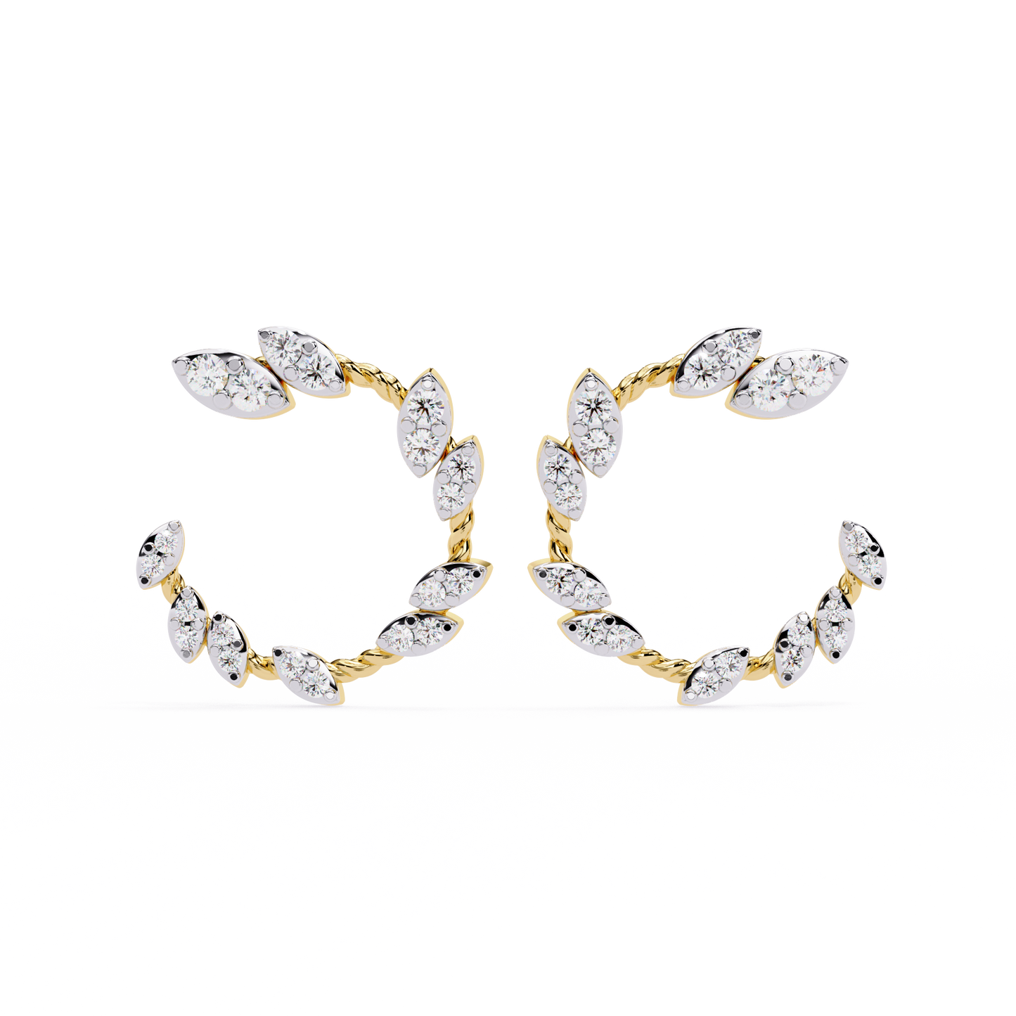 18K Solid Gold  Lab Grown & Natural Round Cut Diamond Prong Set Dainty Daily Wear Stud Earring - HIGHCARAT DIAMONDS