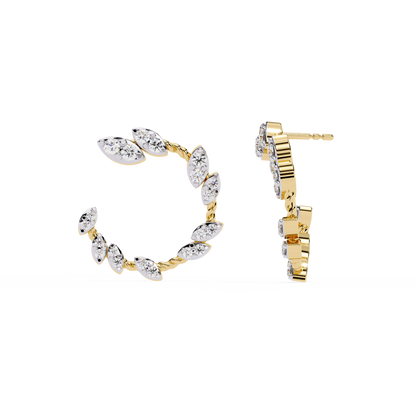 18K Solid Gold  Lab Grown & Natural Round Cut Diamond Prong Set Dainty Daily Wear Stud Earring - HIGHCARAT DIAMONDS