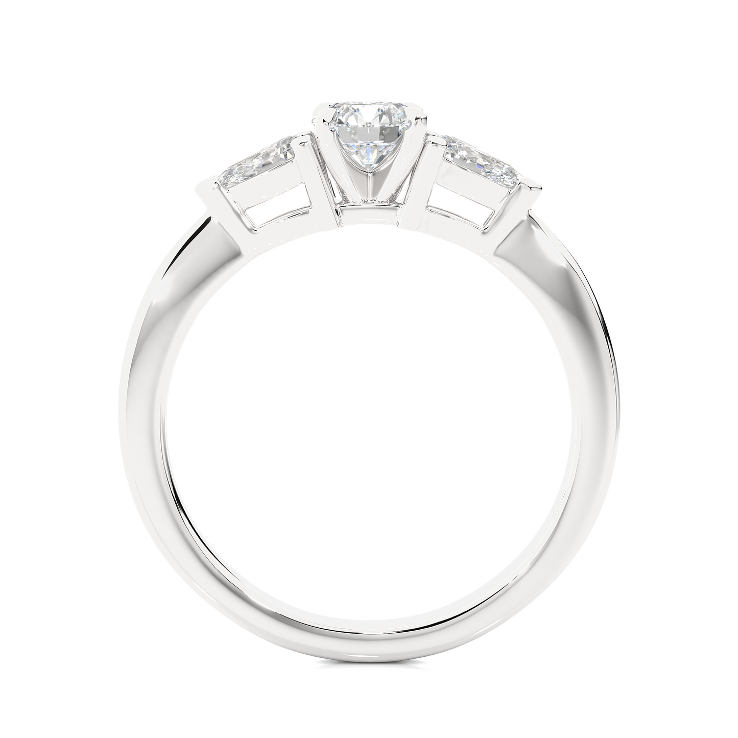 18K Solid Gold Pear cut Lab Grown diamond Three Stone Diamond Ring Gift For Anniversary - HIGHCARAT DIAMONDS