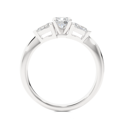 18K Solid Gold Pear cut Lab Grown diamond Three Stone Diamond Ring Gift For Anniversary - HIGHCARAT DIAMONDS
