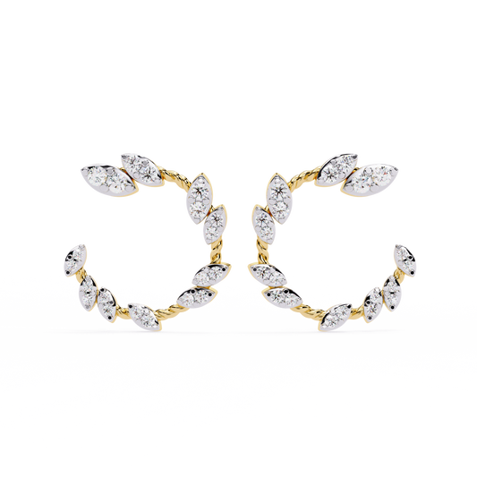18K Solid Gold  Lab Grown & Natural Round Cut Diamond Prong Set Dainty Daily Wear Stud Earring - HIGHCARAT DIAMONDS