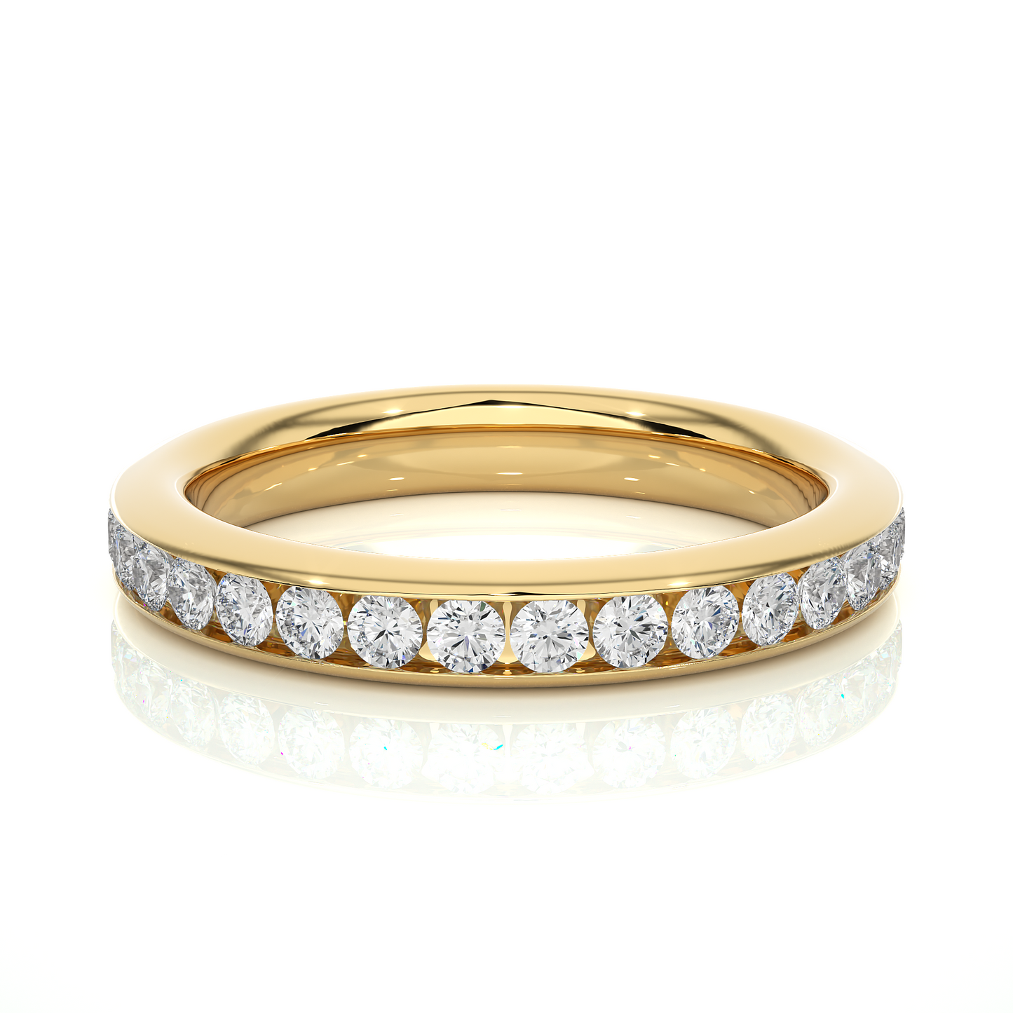 18k Solid Gold Round Shaped Lab Grown/Natural Diamond Full Eternity Band for her gifted - HIGHCARAT DIAMONDS