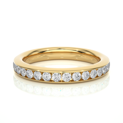 18k Solid Gold Round Shaped Lab Grown/Natural Diamond Full Eternity Band for her gifted - HIGHCARAT DIAMONDS