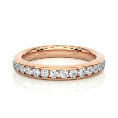 18k Solid Gold Round Shaped Lab Grown/Natural Diamond Full Eternity Band for her gifted - HIGHCARAT DIAMONDS