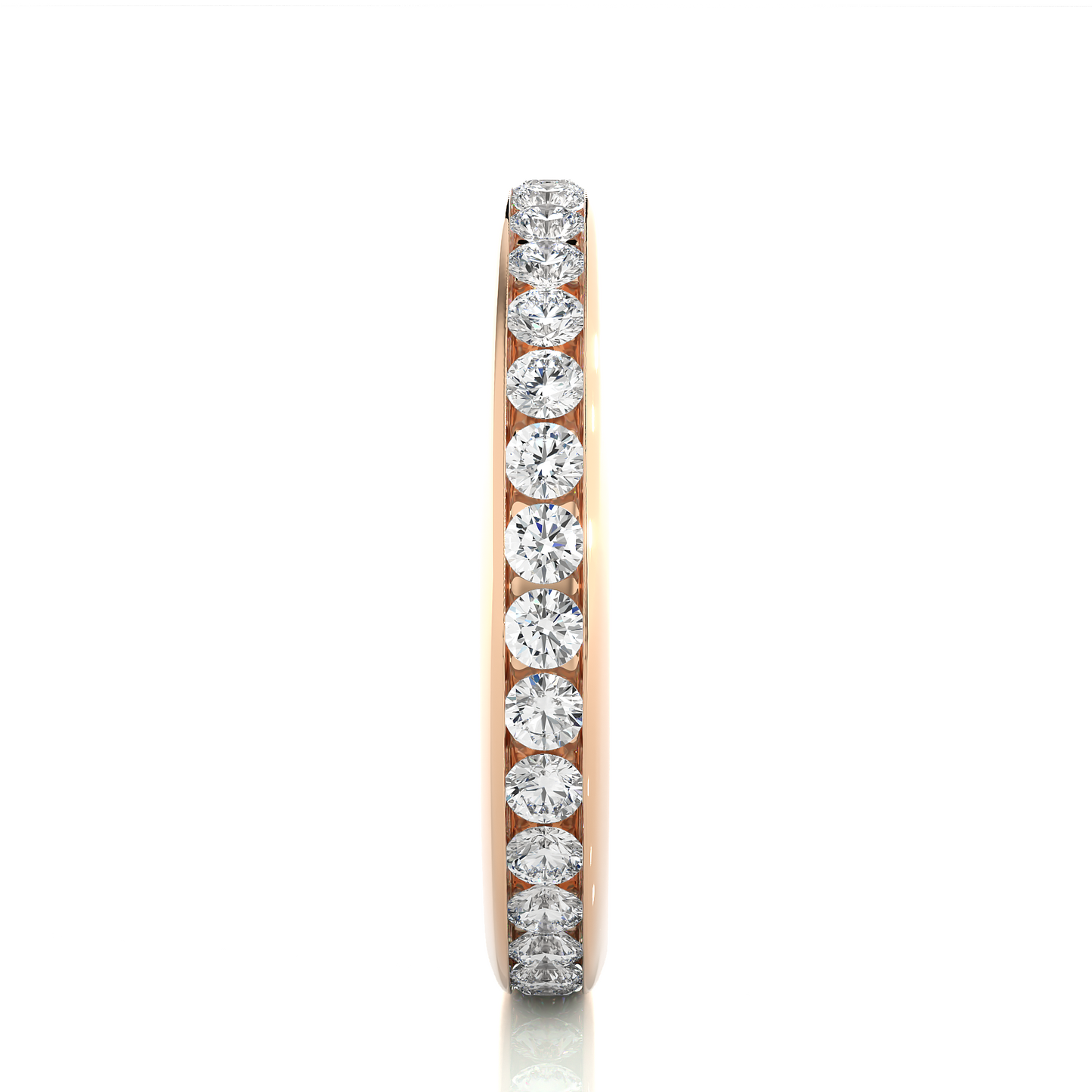 18k Solid Gold Round Shaped Lab Grown/Natural Diamond Full Eternity Band for her gifted - HIGHCARAT DIAMONDS