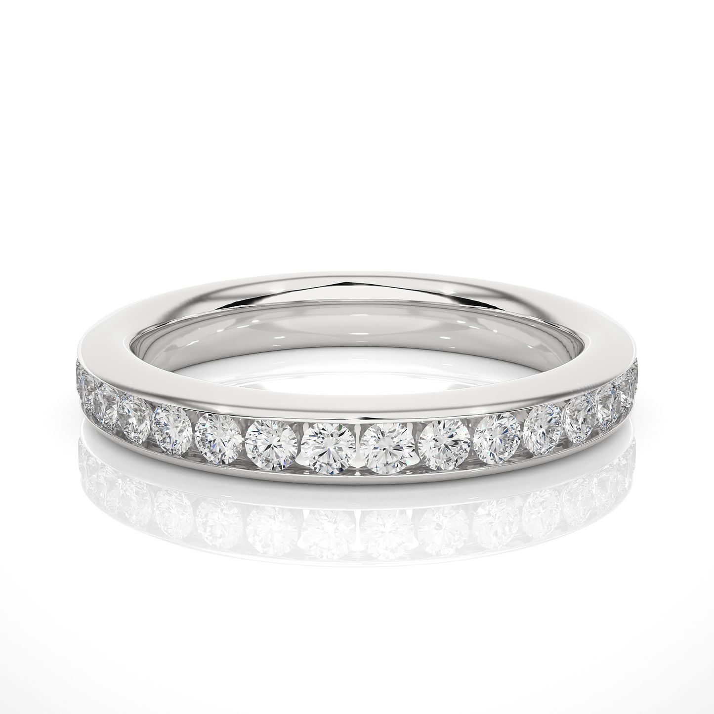 18k Solid Gold Round Shaped Lab Grown/Natural Diamond Full Eternity Band for her gifted - HIGHCARAT DIAMONDS