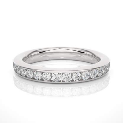 18k Solid Gold Round Shaped Lab Grown/Natural Diamond Full Eternity Band for her gifted - HIGHCARAT DIAMONDS