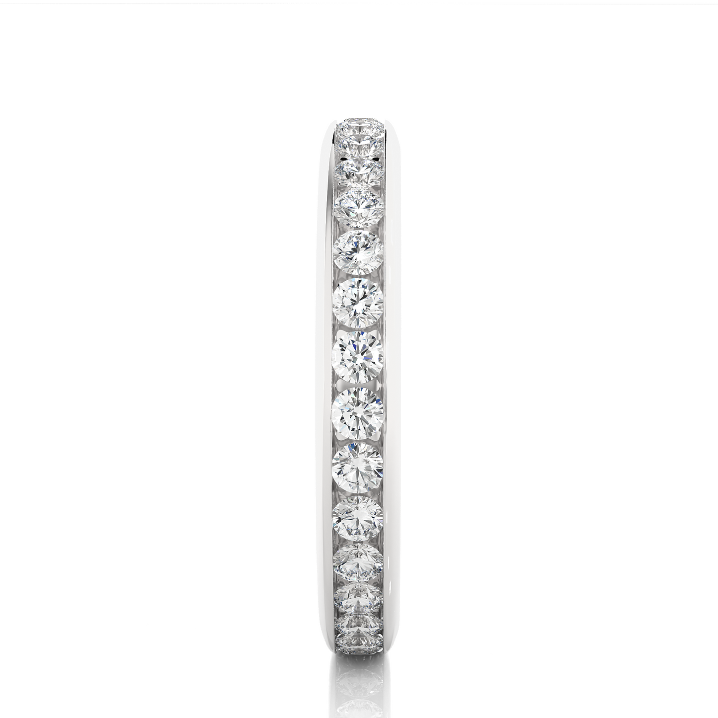 18k Solid Gold Round Shaped Lab Grown/Natural Diamond Full Eternity Band for her gifted - HIGHCARAT DIAMONDS