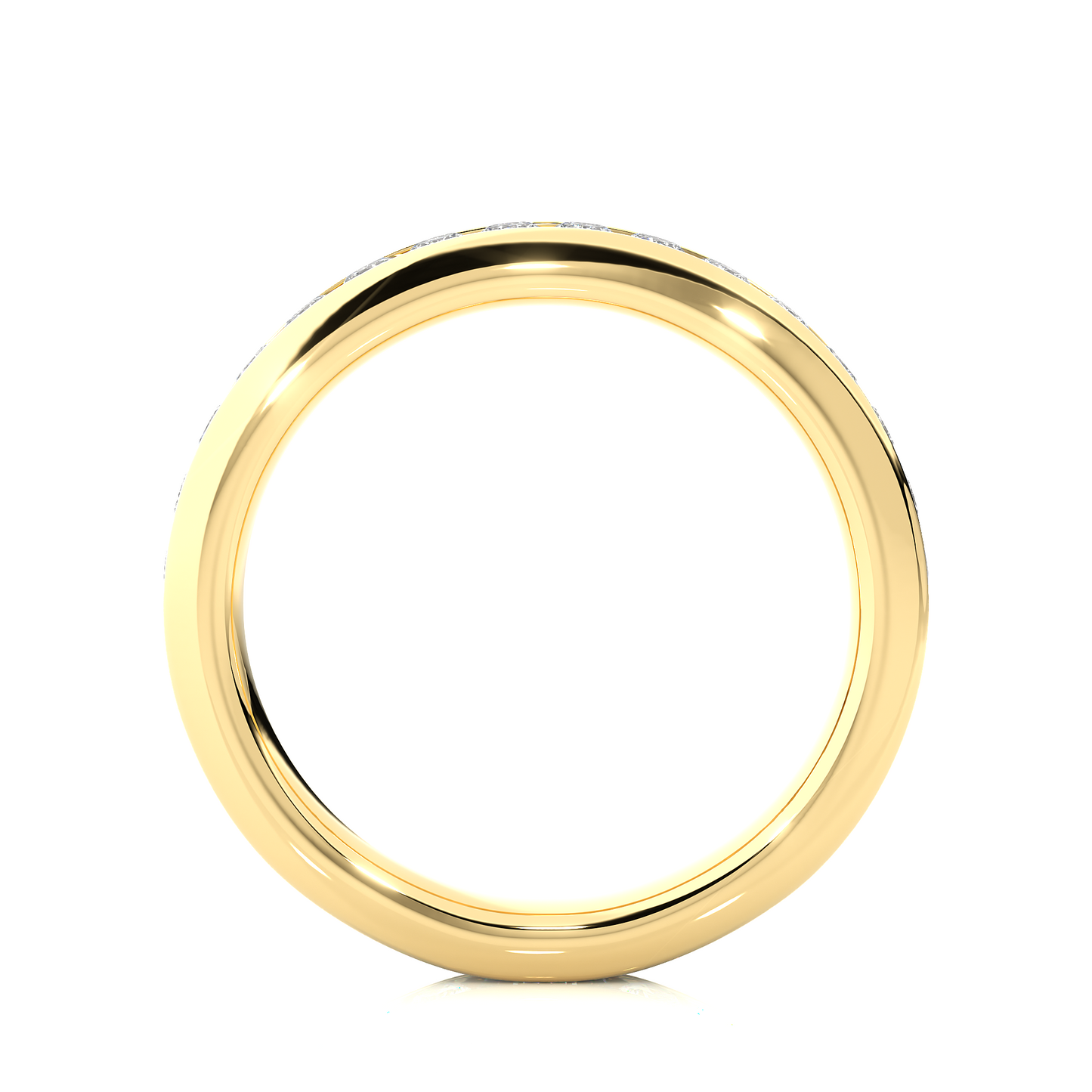 18k Solid Gold Round Shaped Lab Grown/Natural Diamond Full Eternity Band for her gifted - HIGHCARAT DIAMONDS