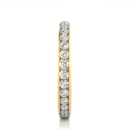 18k Solid Gold Round Shaped Lab Grown/Natural Diamond Full Eternity Band for her gifted - HIGHCARAT DIAMONDS