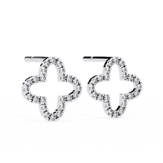 Round Cut Diamond Cluster Dainty Classic  Antique Handmade Screw Back Wedding Stud Earring For Her