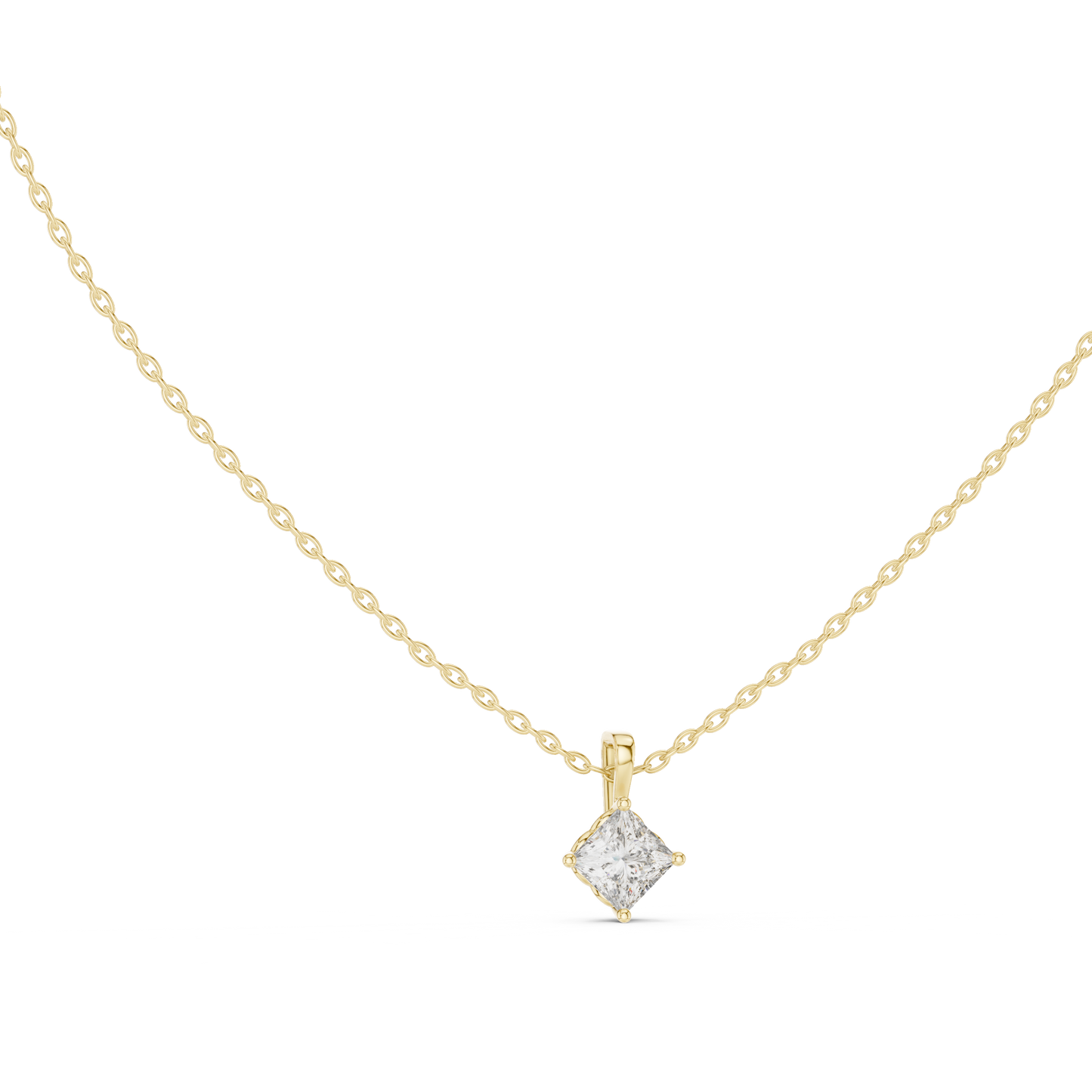 Colorless Labgrown Ecofriendly Sparkling Diamond Pendant In 14K Solid Yellow Gold - HIGHCARAT DIAMONDS