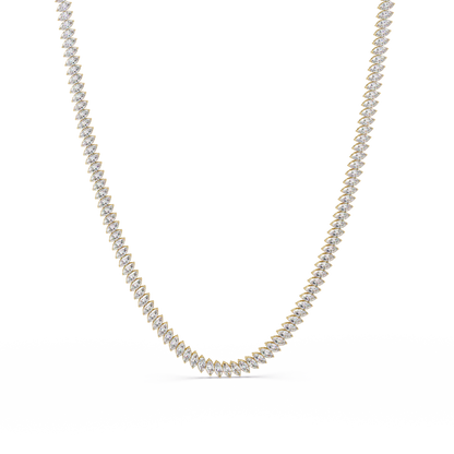 18k Solid Gold Marquise Tennis Diamond Necklace - HIGHCARAT DIAMONDS