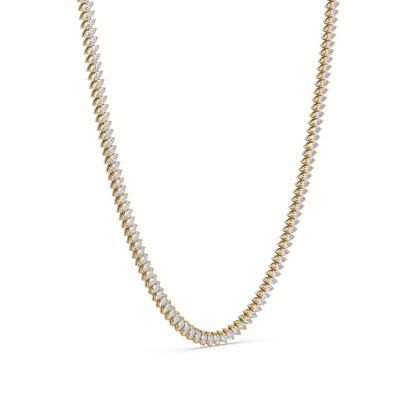18k Solid Gold Marquise Tennis Diamond Necklace - HIGHCARAT DIAMONDS