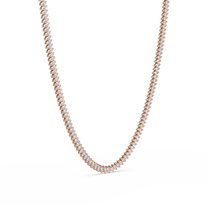 18k Solid Gold Marquise Tennis Diamond Necklace - HIGHCARAT DIAMONDS