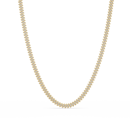 18k Solid Gold Marquise Tennis Diamond Necklace - HIGHCARAT DIAMONDS