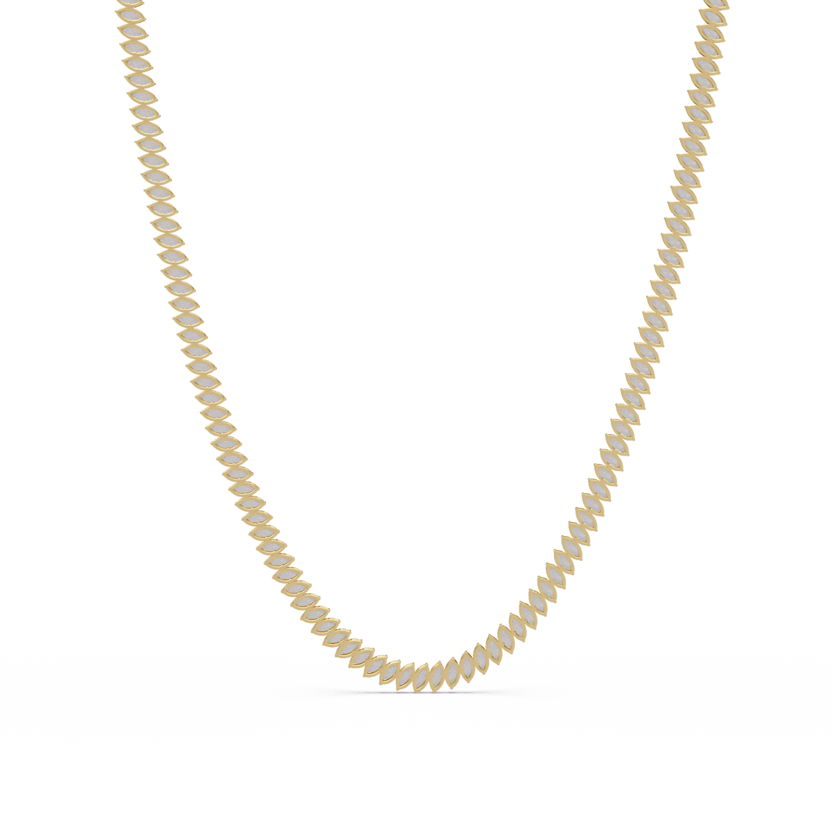 18k Solid Gold Marquise Tennis Diamond Necklace - HIGHCARAT DIAMONDS