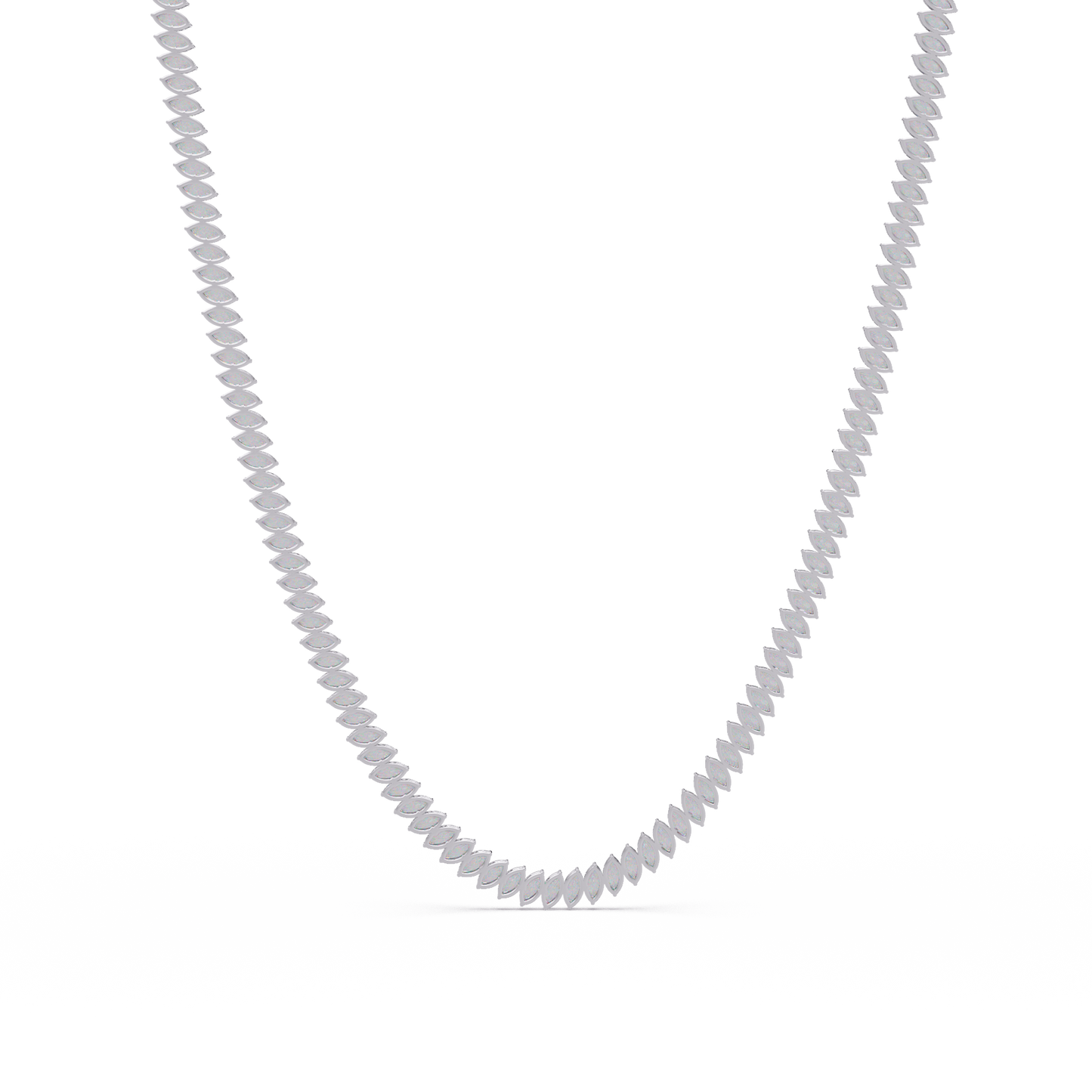 18k Solid Gold Marquise Tennis Diamond Necklace - HIGHCARAT DIAMONDS