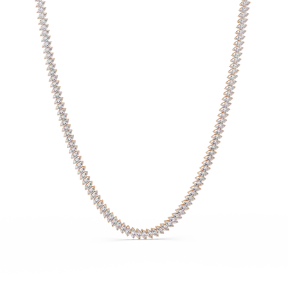 18k Solid Gold Marquise Tennis Diamond Necklace - HIGHCARAT DIAMONDS