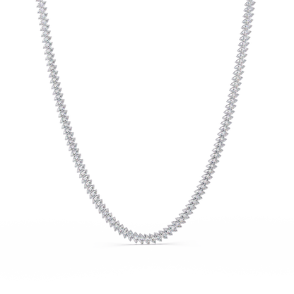 18k Solid Gold Marquise Tennis Diamond Necklace - HIGHCARAT DIAMONDS