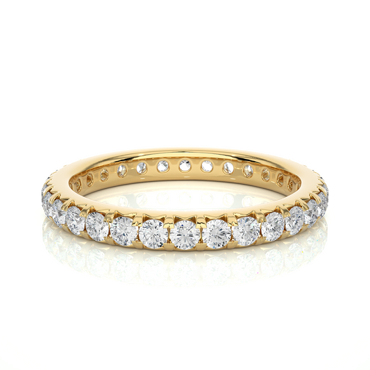 18k Solid Gold Natural or lab grown 1.04 Ct Round Diamond  Full Eternity Wedding Band Gift  For Her - HIGHCARAT DIAMONDS